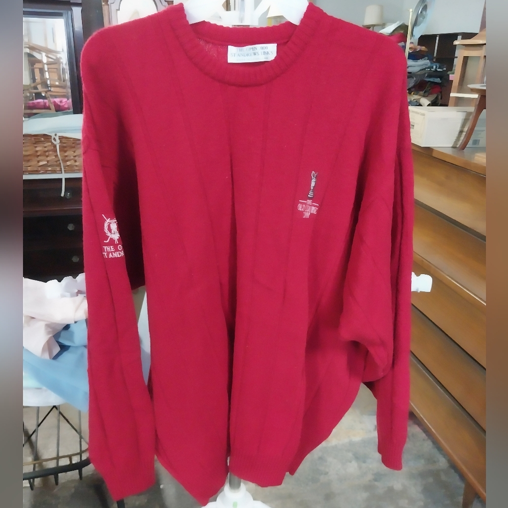 St. Andrews Golf Course Red Knit Sweater